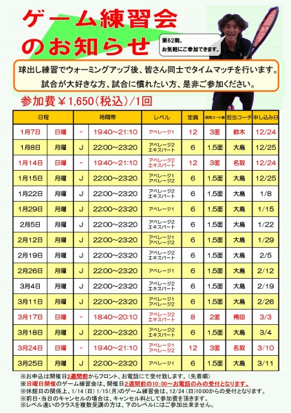第62期　ゲーム練習会